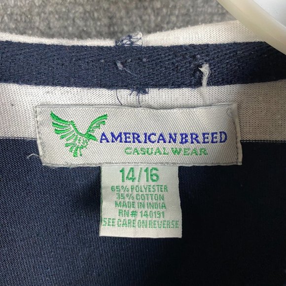 American Breed Henley Shirt 14/16 Boys Hoodie Striped Polyester Blend - Picture 3 of 8